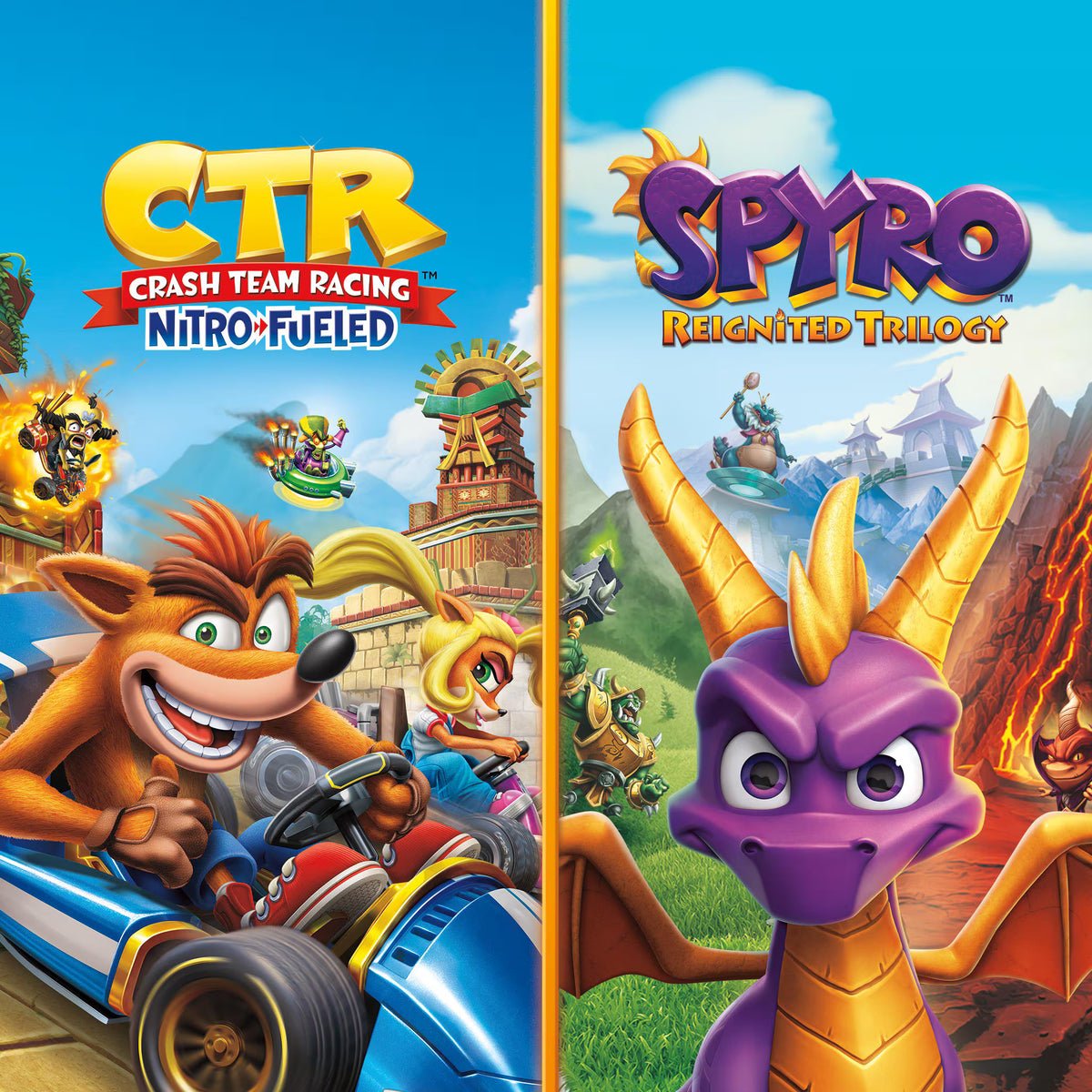 Crash™️ Team Racing Nitro-Fueled + Spyro™️ Game Bundle → PS4/PS5